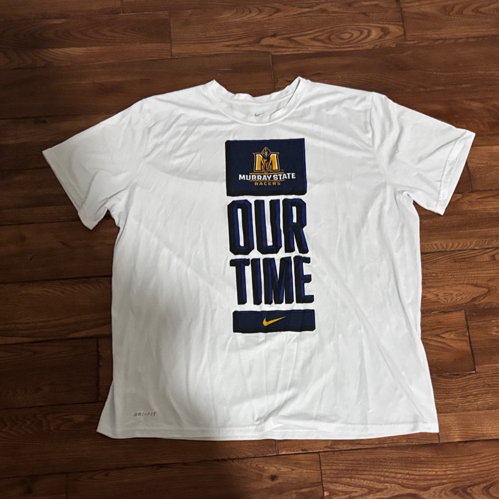Nike Murray State University White and Blue 'Our Time' Tee